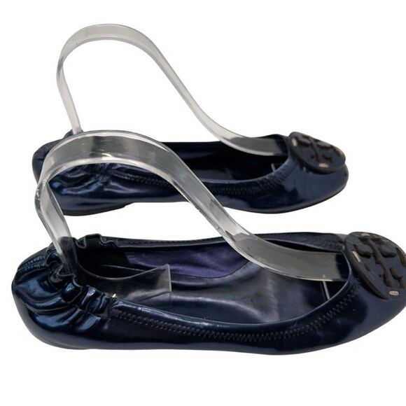 Blue Tory Burch Patent Reva Ballet flats 7 - Picture 5 of 16